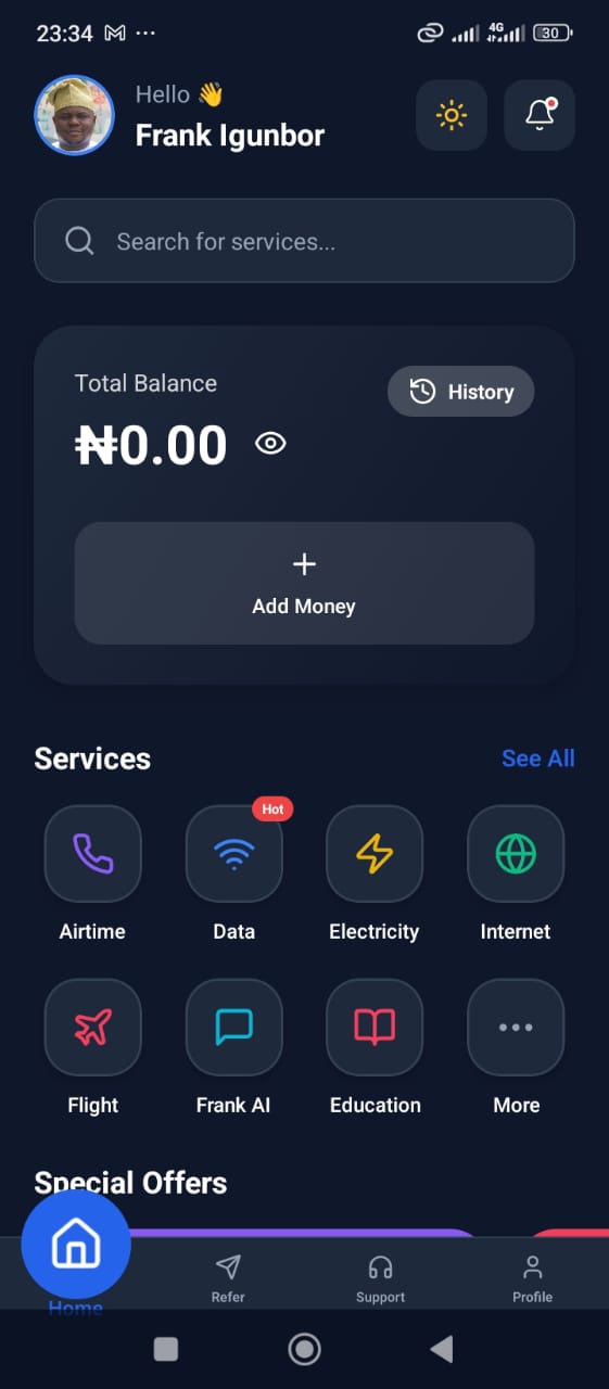Home Screen